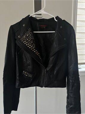 Simon Chang Black Studded Moto Jacket